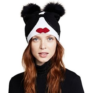 alice + olivia Rinn Chunky Beanie with Fur Pom Pom